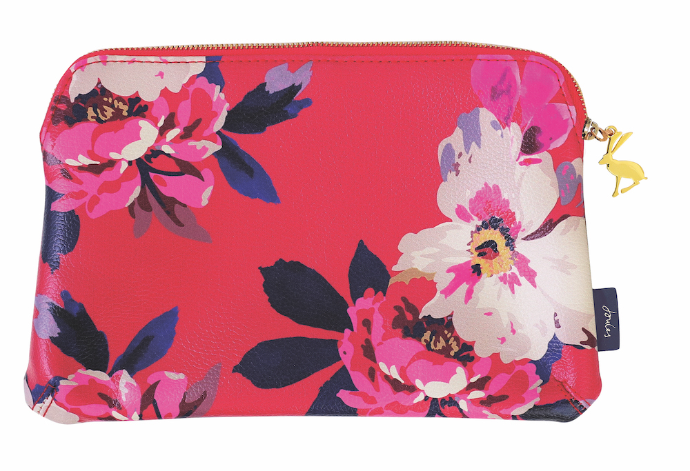 Bloom Floral Print Medium Zip Pouch By Joules